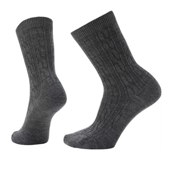 Smartwool Women's M Medium Everyday Cable Zero Cushion Crew Socks Grey NWT - Picture 6 of 7